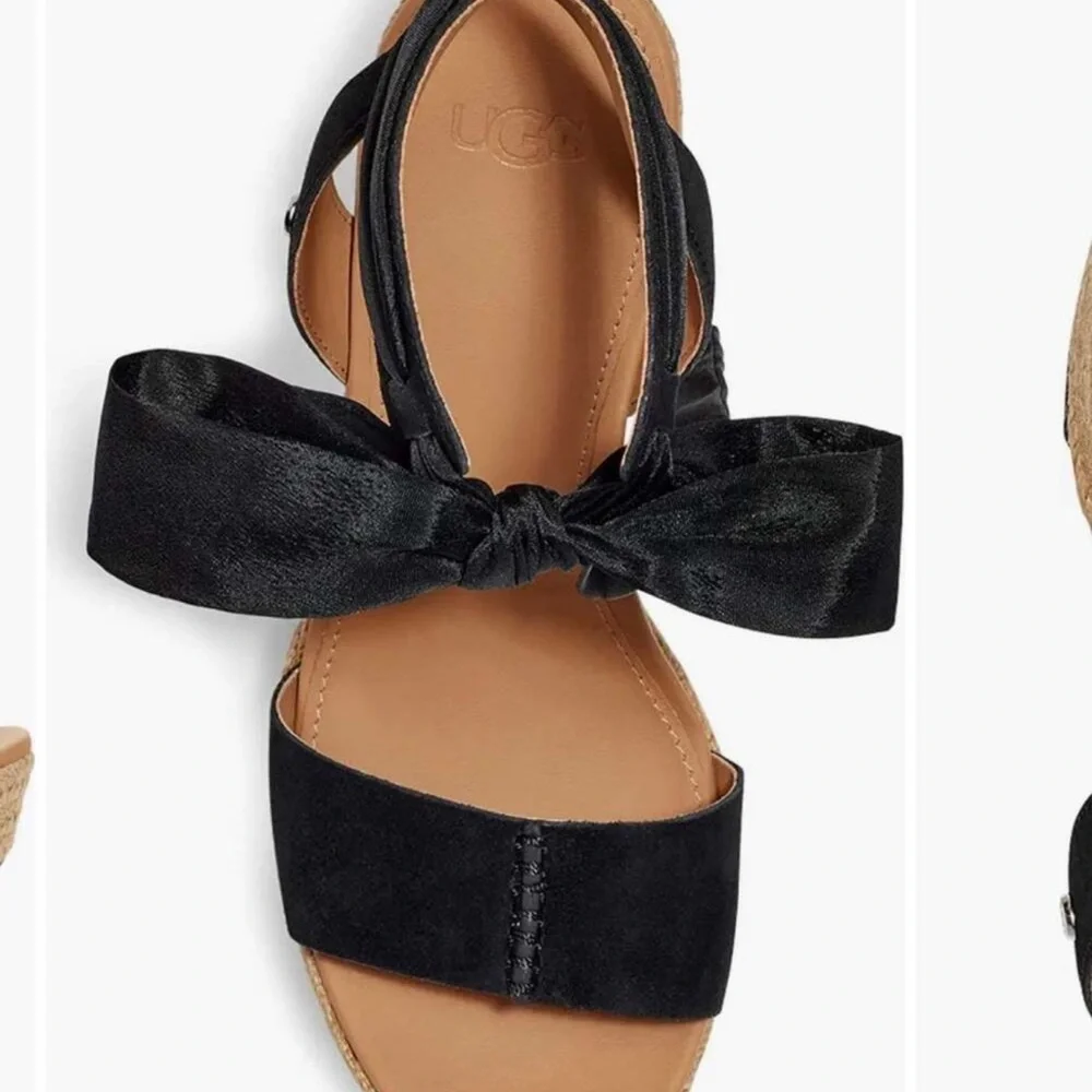 UGG Shiloh Espadrille‎ Platform Wedge Sandals, black.